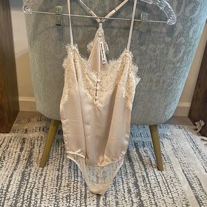 Abercrombie & Fitch Cream Lace Satin Chemise 2 for $50
